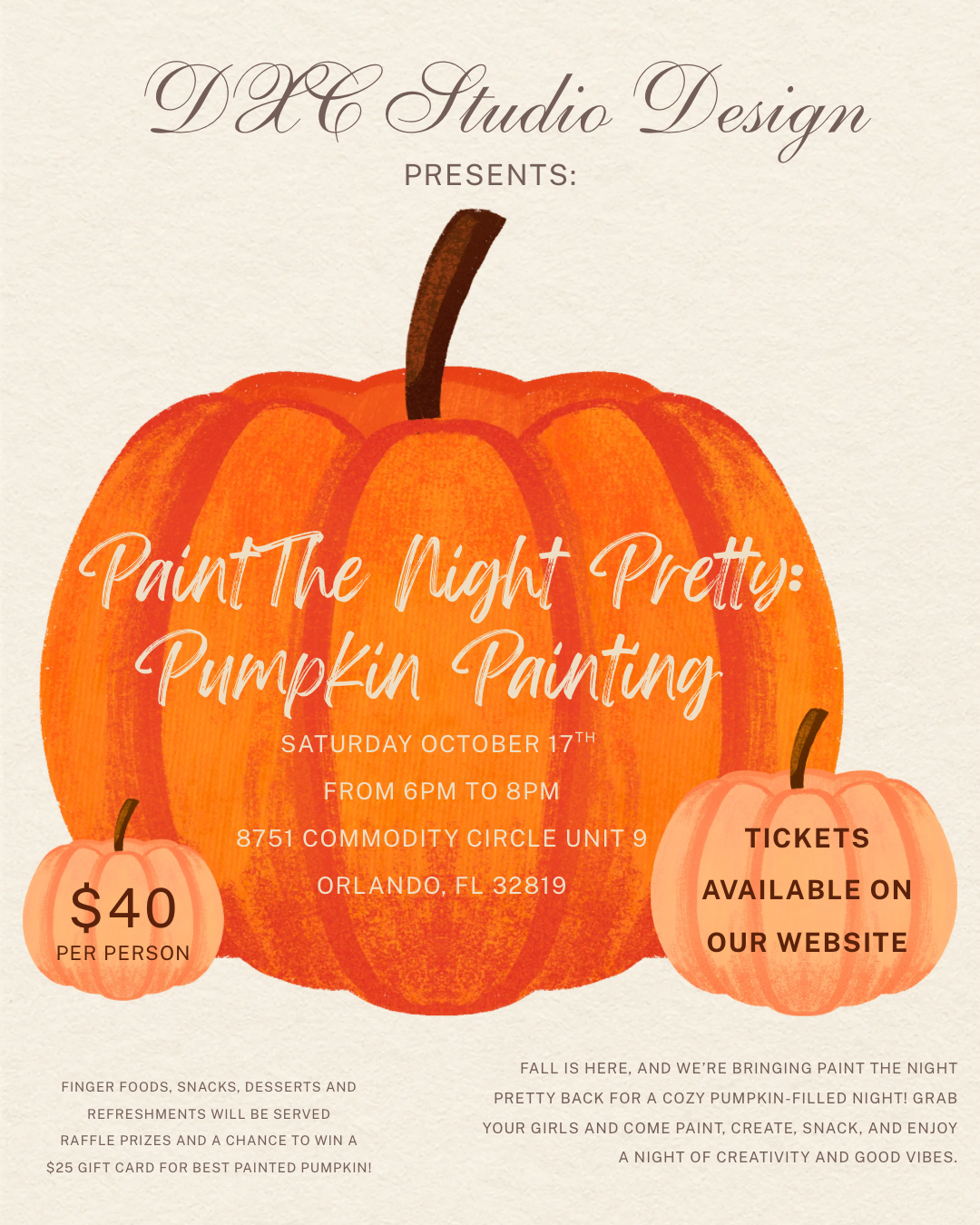 Paint The Night Pretty : Pumpkin Painting | Oct 17